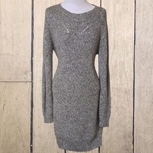 Cabi Gray Knit Sweater Dress Women’s M Long Sleeve Tunic